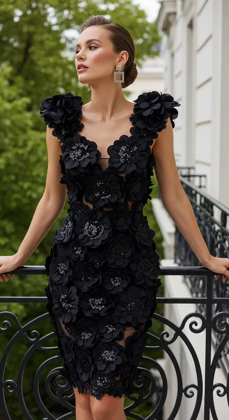 Floral Appliqué Dress